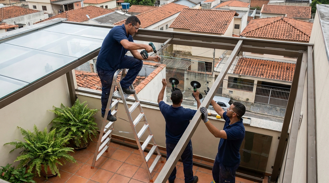 Cobertura de Vidro no Bom Jardim, São José do Rio Preto‑SP